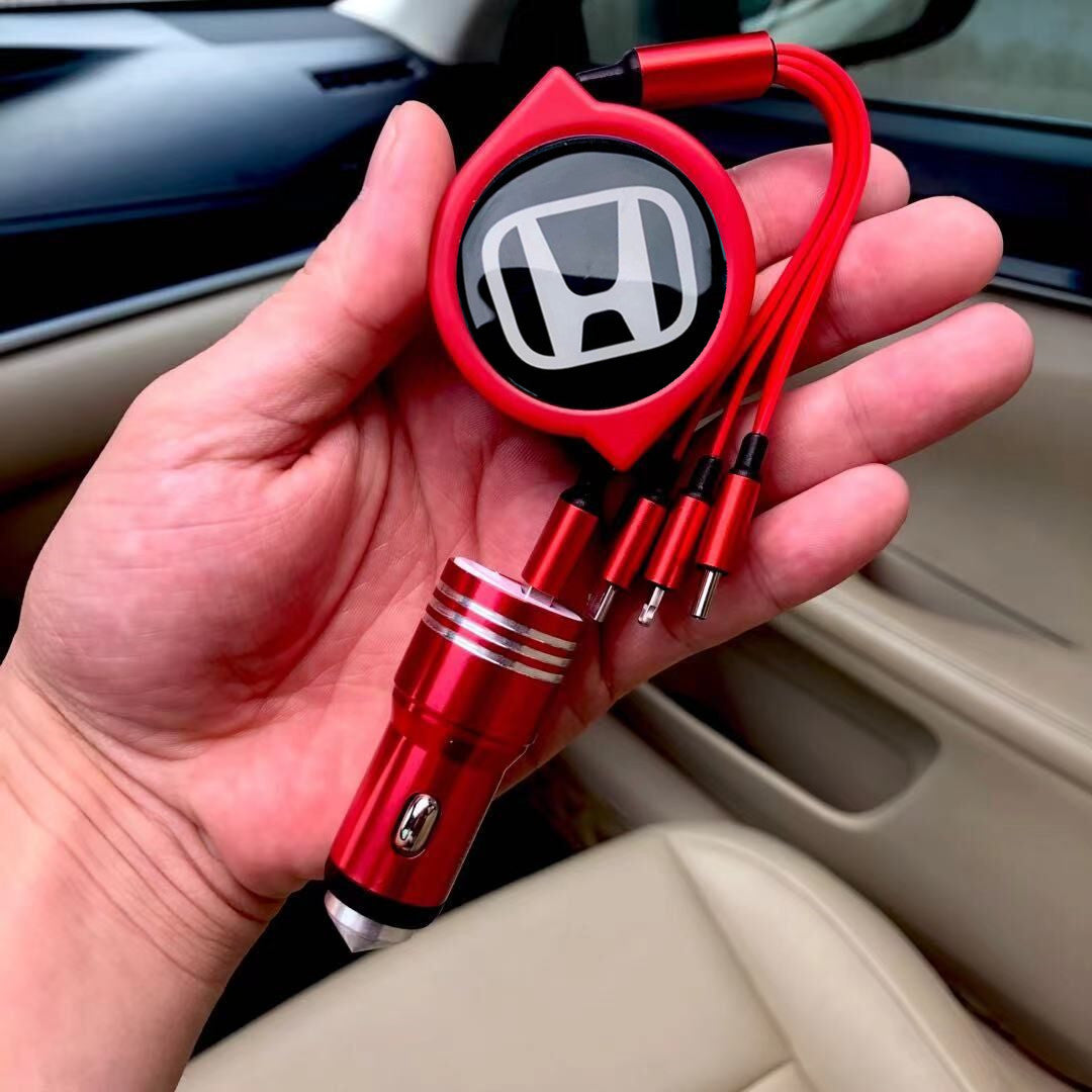 3 в 1 прибиращ се кабел за данни за кола + безплатно зарядно за кола