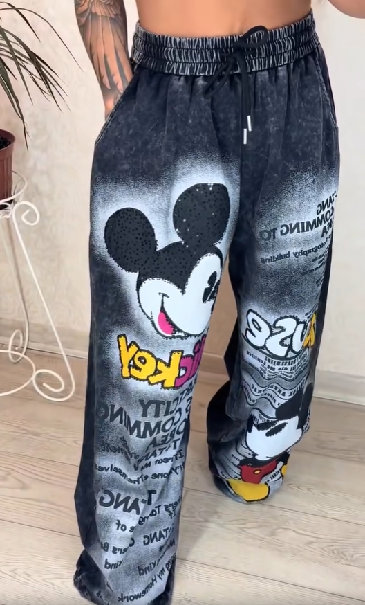 Модерни дънки с широки крачоли в горещ керемиден цвят