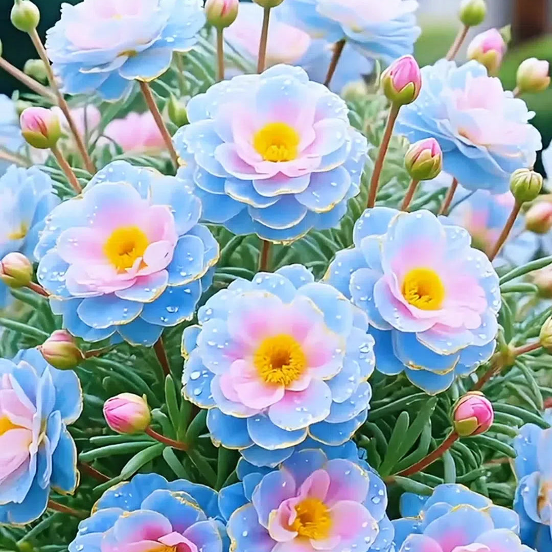 Златна дантелена портулака🌸✨ Разкошни двойни цветове за безпроблемно лято