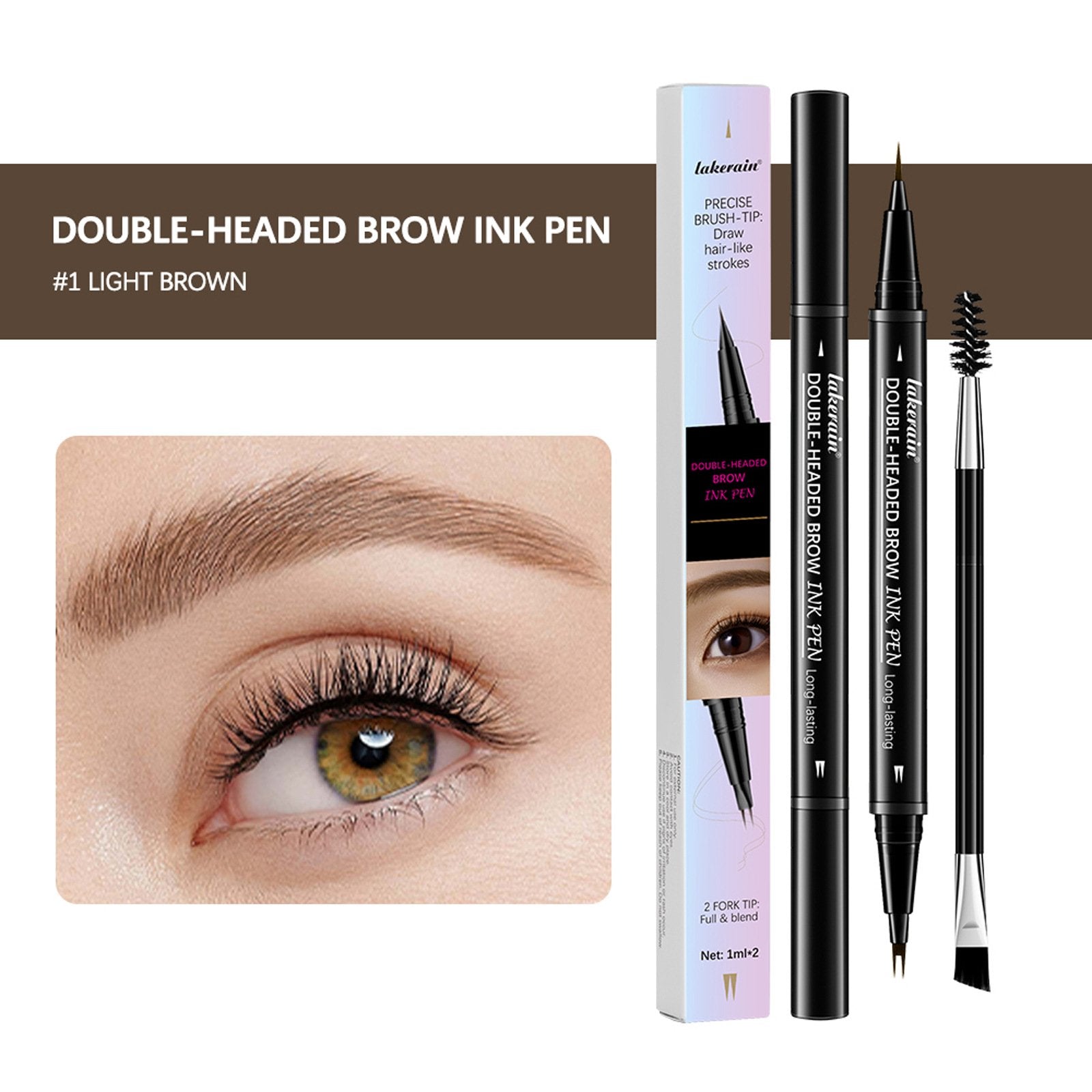 4D водоустойчив молив за вежди с два края