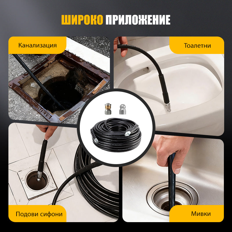 🚿 Комплект за почистване на високонапорни тръби