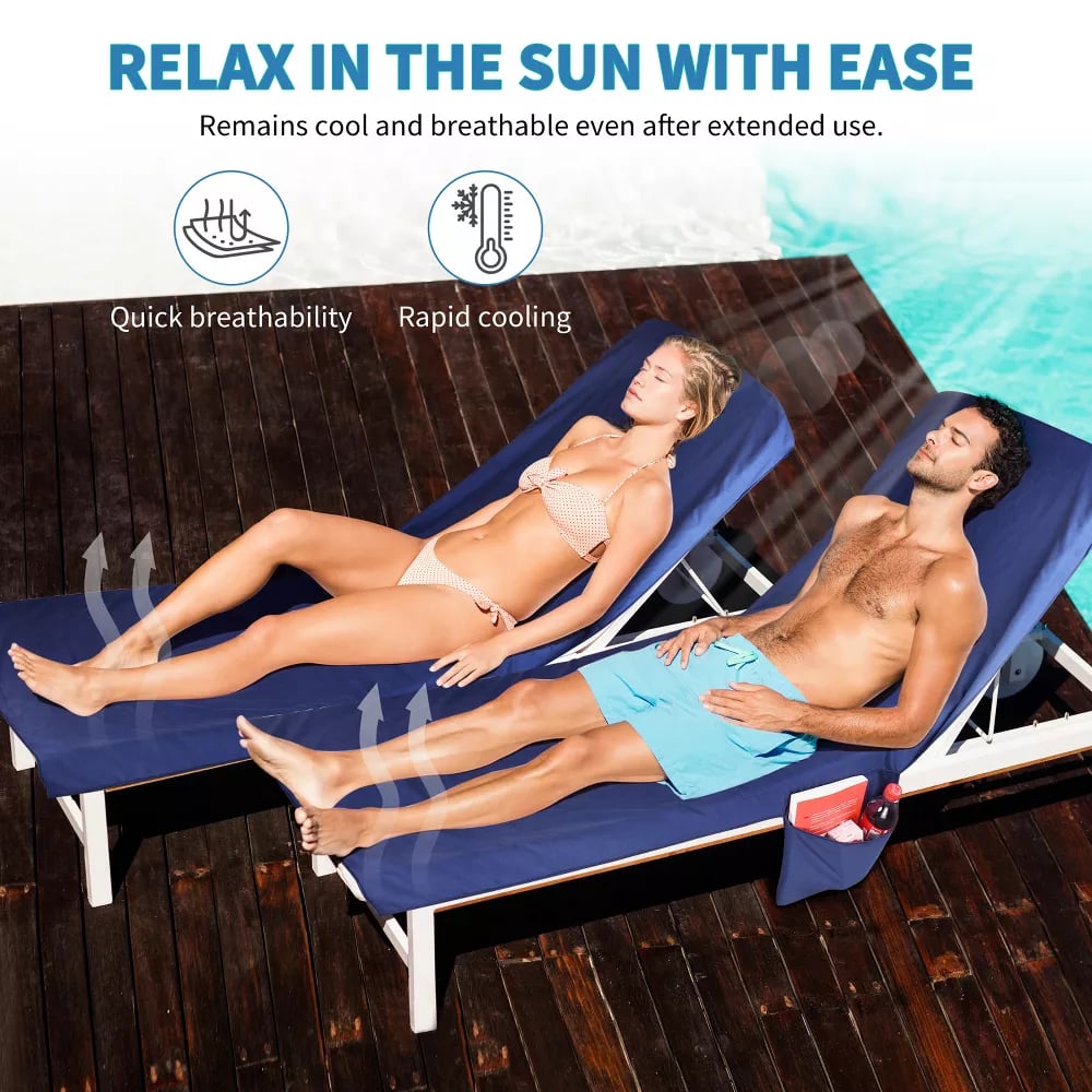 🏖️🌞 Кърпа за слънчеви бани в чанта с джобове за съхранение💦