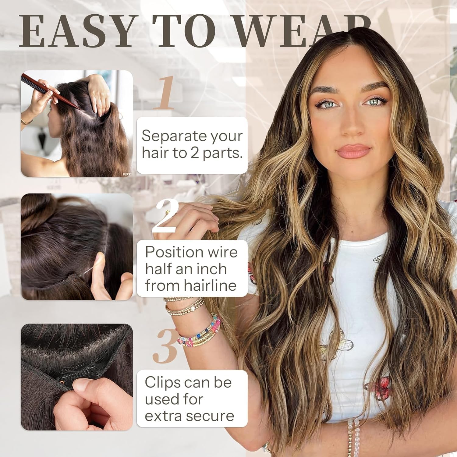 💖 50% ОТСТЪПКА СЕГА! 💁 Дамска дълга вълниста перука с градиент - естествен вид, регулируема шапка, термоустойчиви влакна за ежедневна прическа 🌟📦