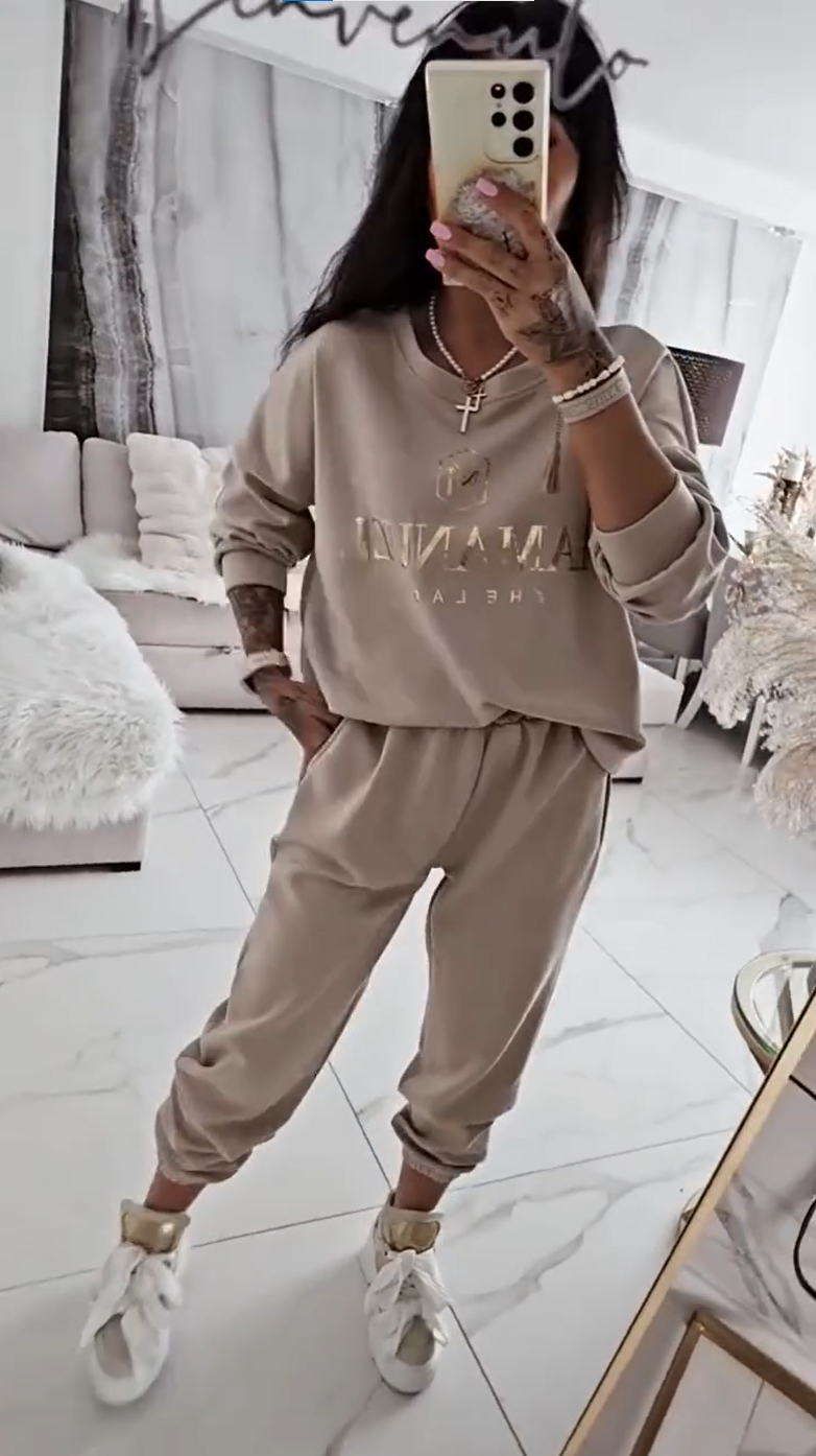 ⏳Офертата е ограничена във времето! ⏰Дамски ежедневен комплект, блуза с щампа и свободни панталони