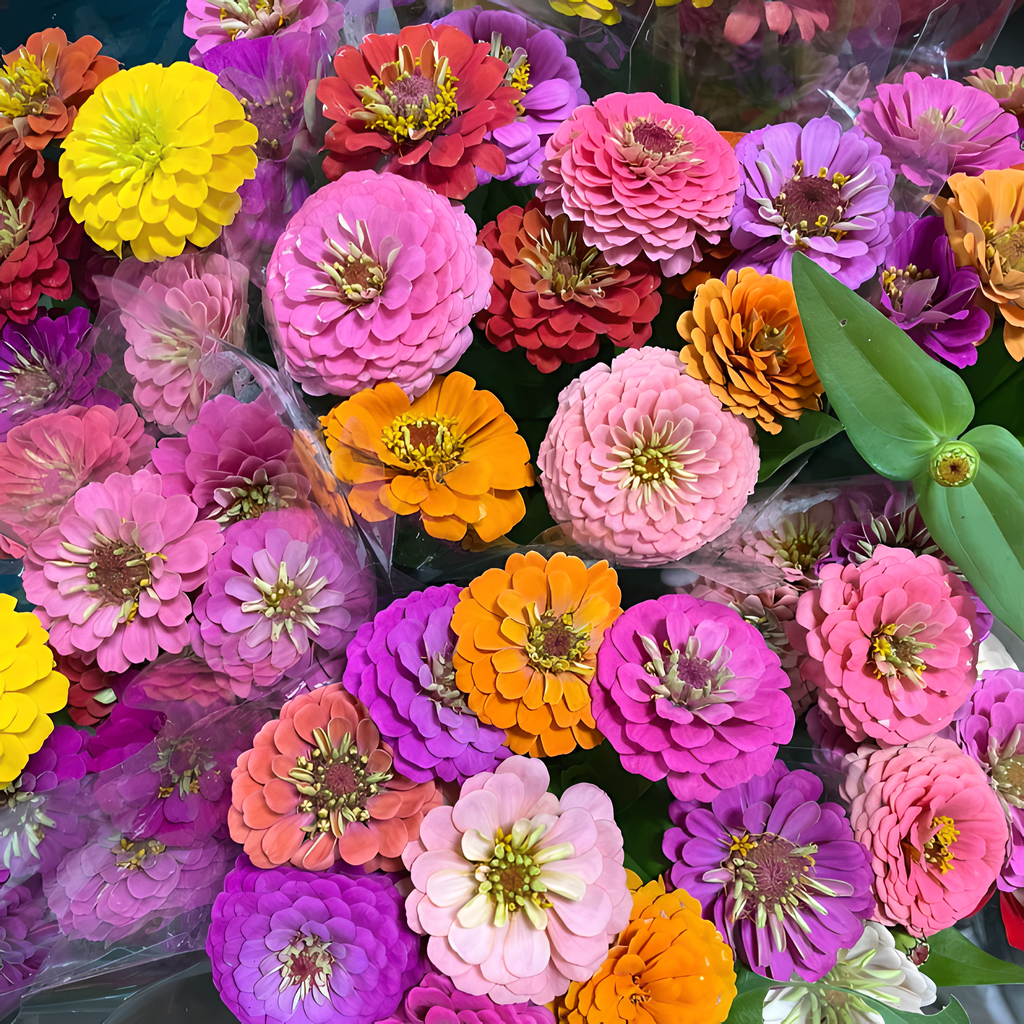 🌺Двойни семена от циния в смесени цветове