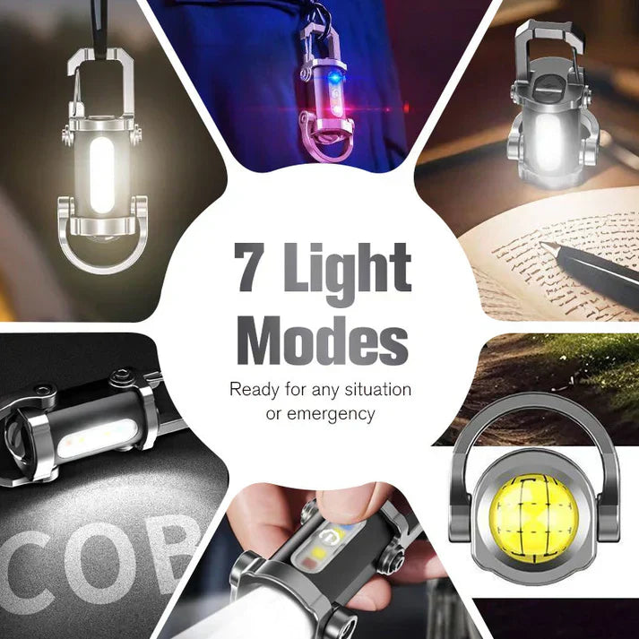 【✨1+1 Безплатно】Преносим, презареждащ се, ярък фенерче тип ключодържател