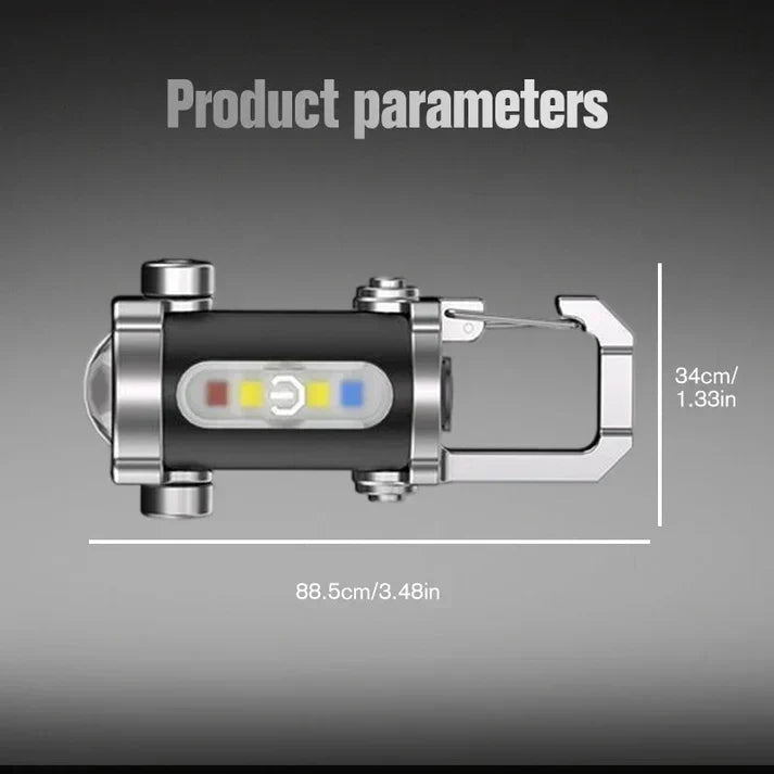 【✨1+1 Безплатно】Преносим, презареждащ се, ярък фенерче тип ключодържател