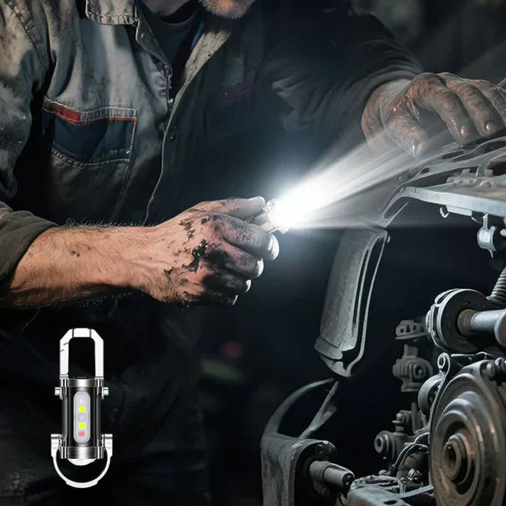 【✨1+1 Безплатно】Преносим, презареждащ се, ярък фенерче тип ключодържател