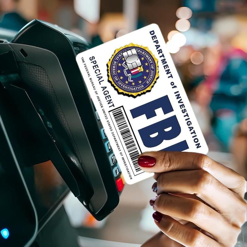🔥Secret Agent kártyabőr-készlet: FBI/ICE minták • Cosplay és ajándék matricák