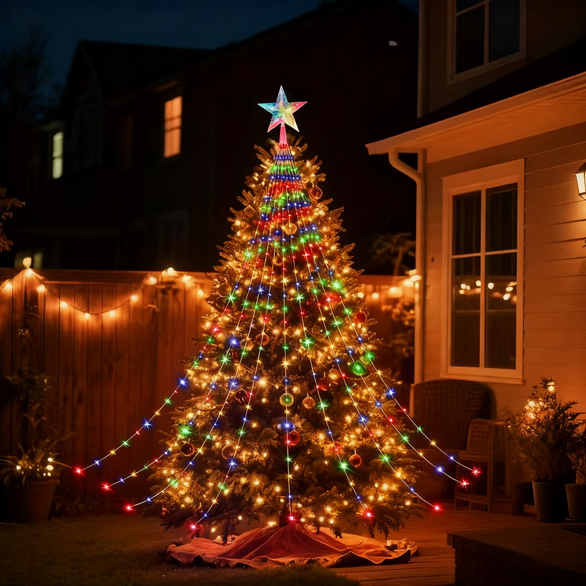 🎁Ранна празнична разпродажба 50% ОТСТЪПКА🎄Коледни светлини „Каскада от звезди“