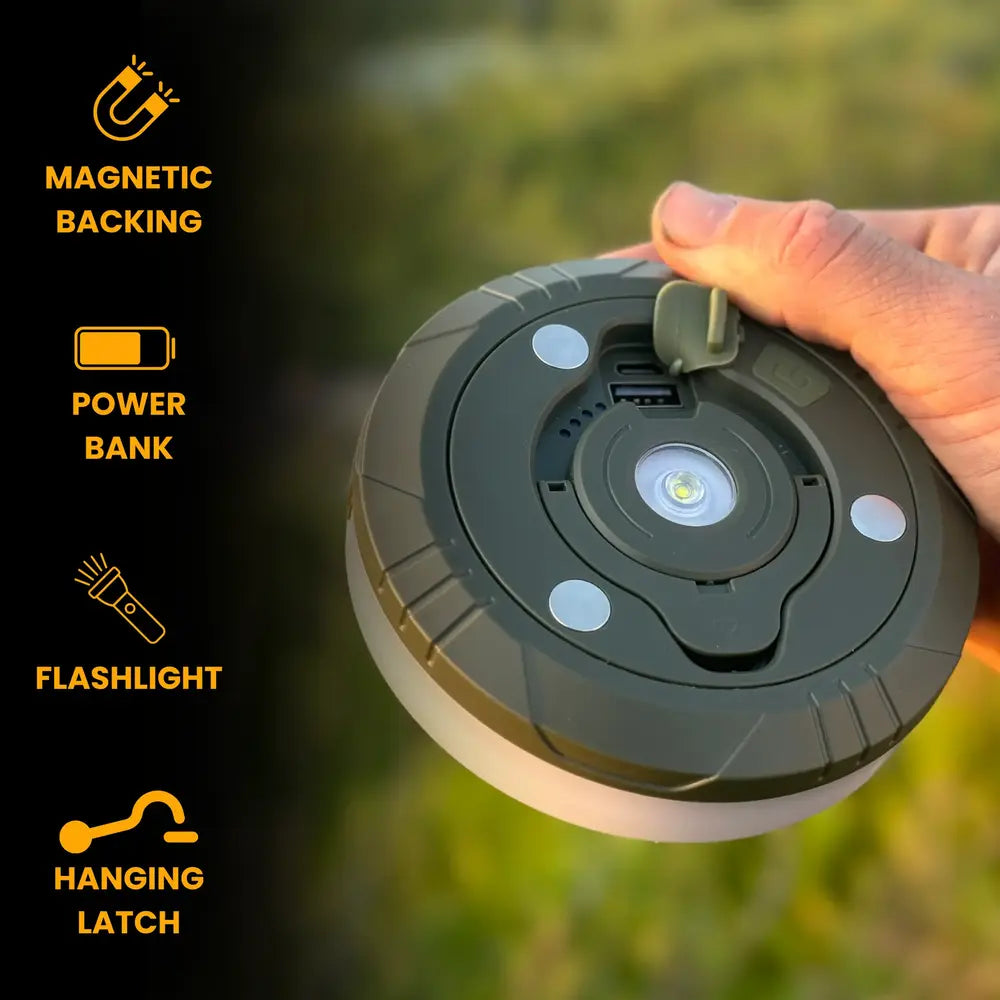 Къмпинг лампа™💡 10-метрова прибираща се гирляндова лампа 🔋 8 часа живот на батерията 🌈 Множество цветови настройки ⚙️ Настройва се за секунди