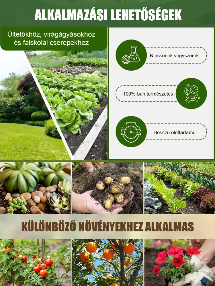 Növényi trágyafokozó.Újjáélesztse a gyepet és a kertet – a végső lendület az egészségesebb talaj és az erősebb növények számára!