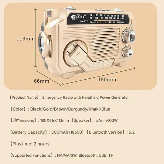 Ръчно радио с функция за аварийно зареждане