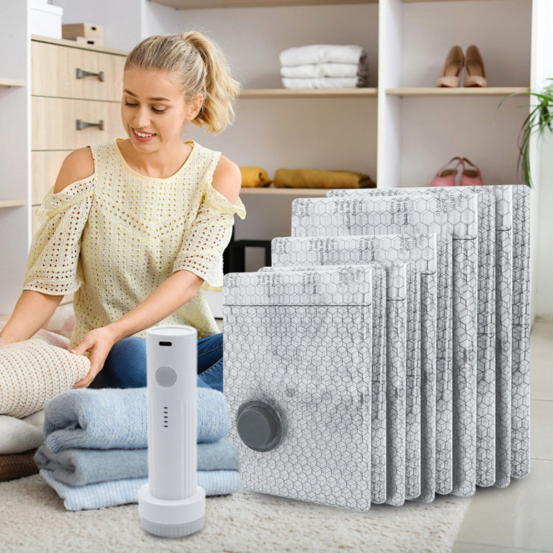 💪🌬️ Пътни чанти за вакуумно съхранение и комплект преносими помпи 👕✨