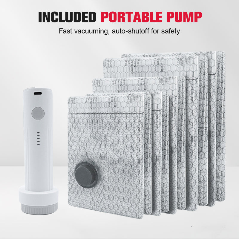 💪🌬️ Пътни чанти за вакуумно съхранение и комплект преносими помпи 👕✨