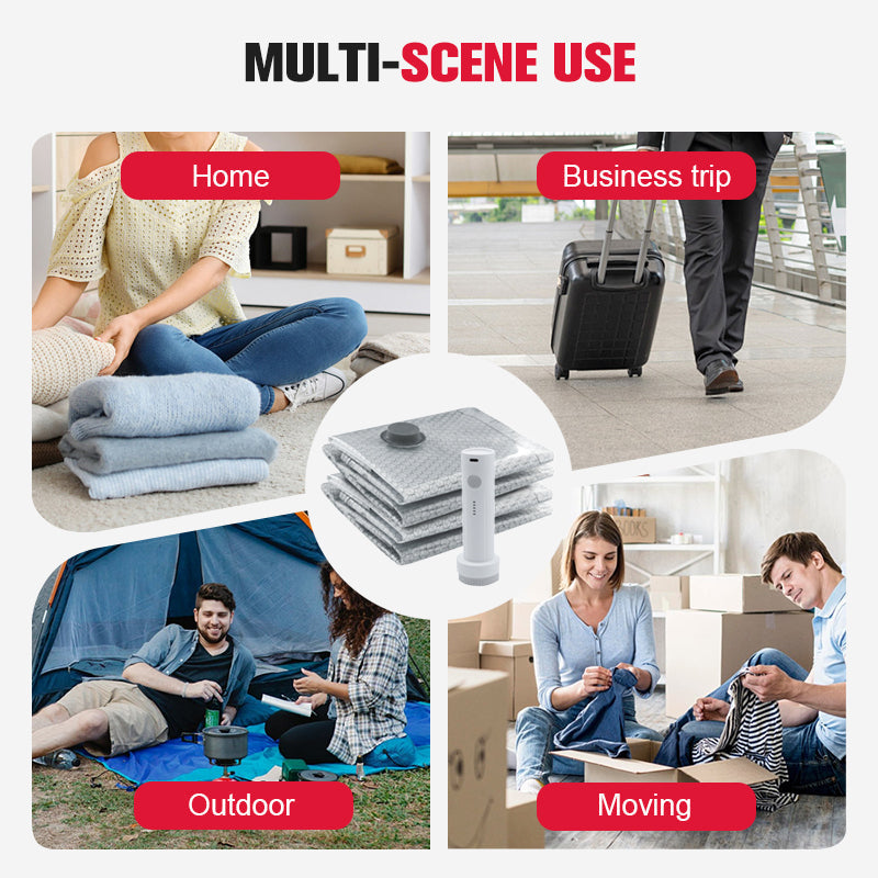 💪🌬️ Пътни чанти за вакуумно съхранение и комплект преносими помпи 👕✨