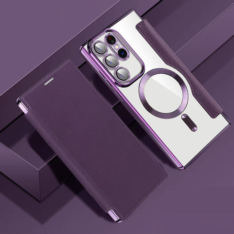 📱Нов кожен калъф с капак за мобилен телефон Samsung