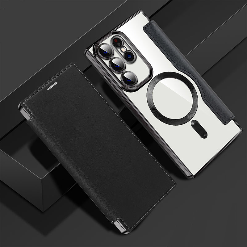 📱Нов кожен калъф с капак за мобилен телефон Samsung