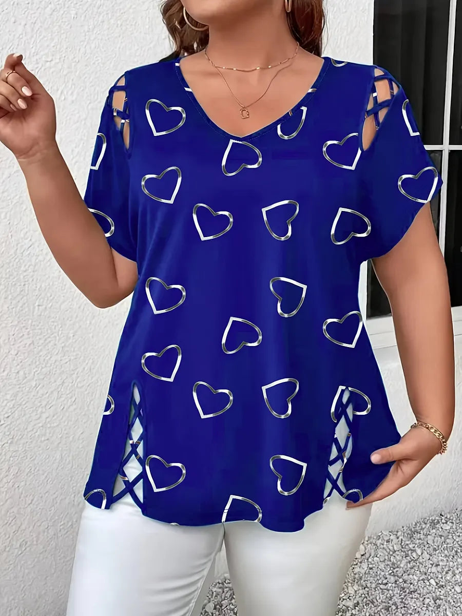 👗🌸Női nyári blúz V-nyakkal és mintával — puha, elegáns🌟