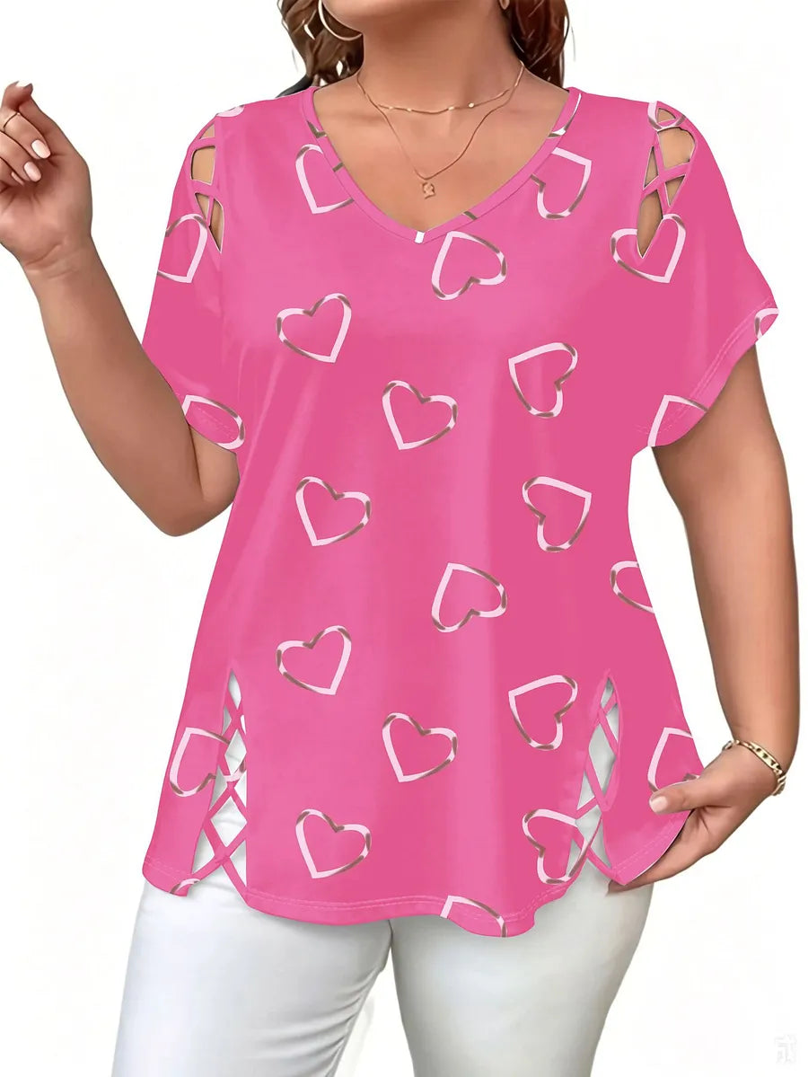 👗🌸Női nyári blúz V-nyakkal és mintával — puha, elegáns🌟
