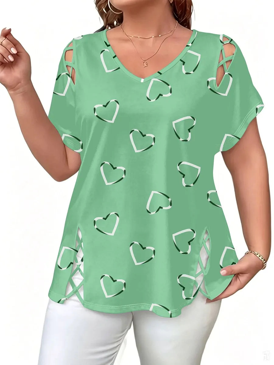 👗🌸Női nyári blúz V-nyakkal és mintával — puha, elegáns🌟