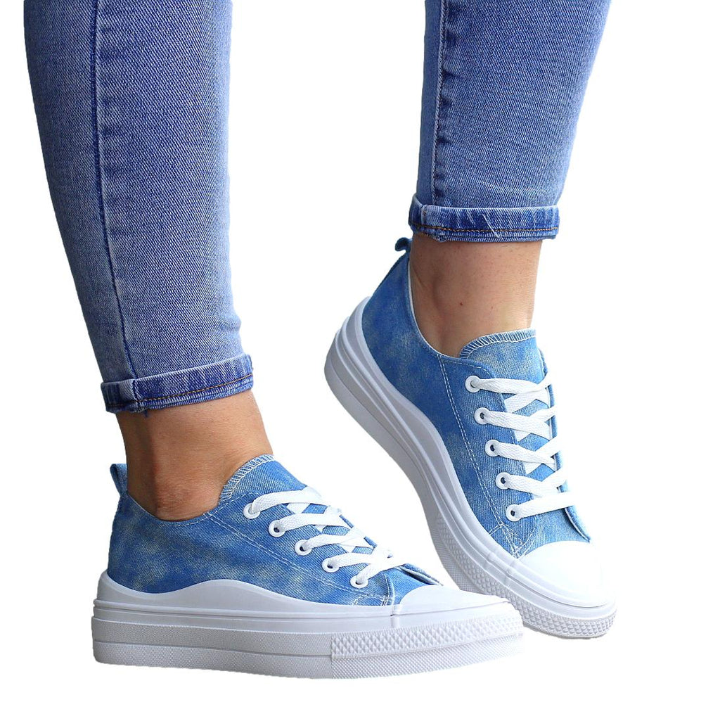 TRAMPKI DAMSKIE NA GRUBEJ PODESZWIE JEANS