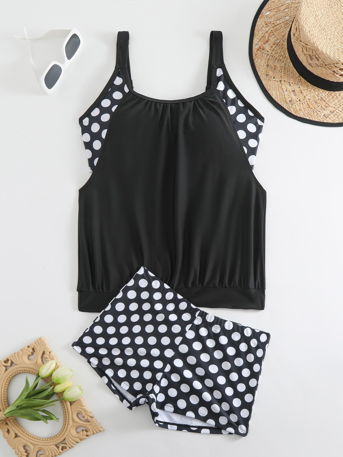 👙Дамски бански костюм от две части на точки✨