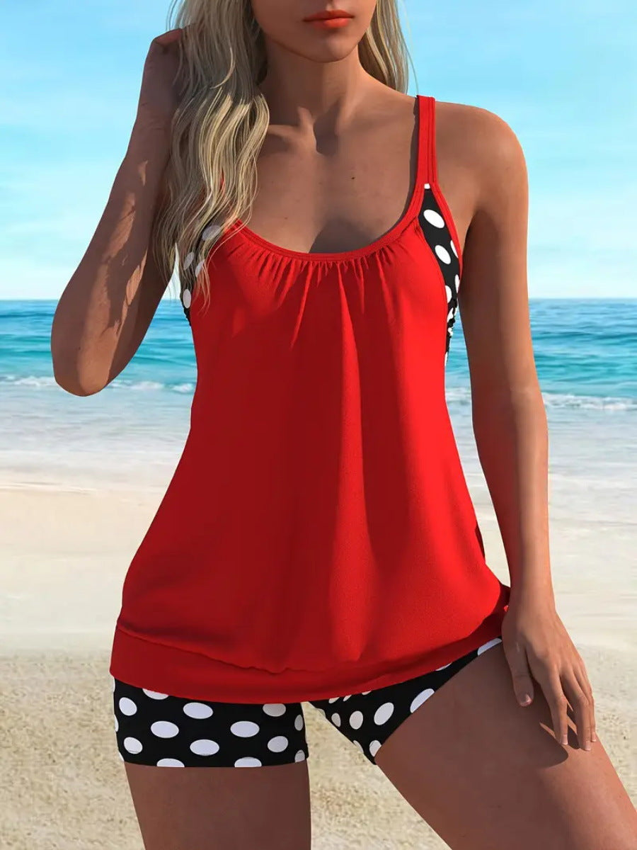 👙Дамски бански костюм от две части на точки✨