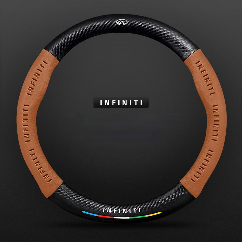 TrackVibe | Черен калъф за волан от карбонов велур – противоплъзгащ и устойчив на износване