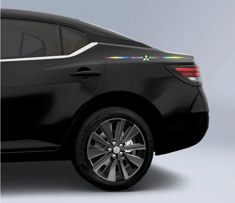 3D цветни лазерно отразяващи стикери за кола 4 бр.