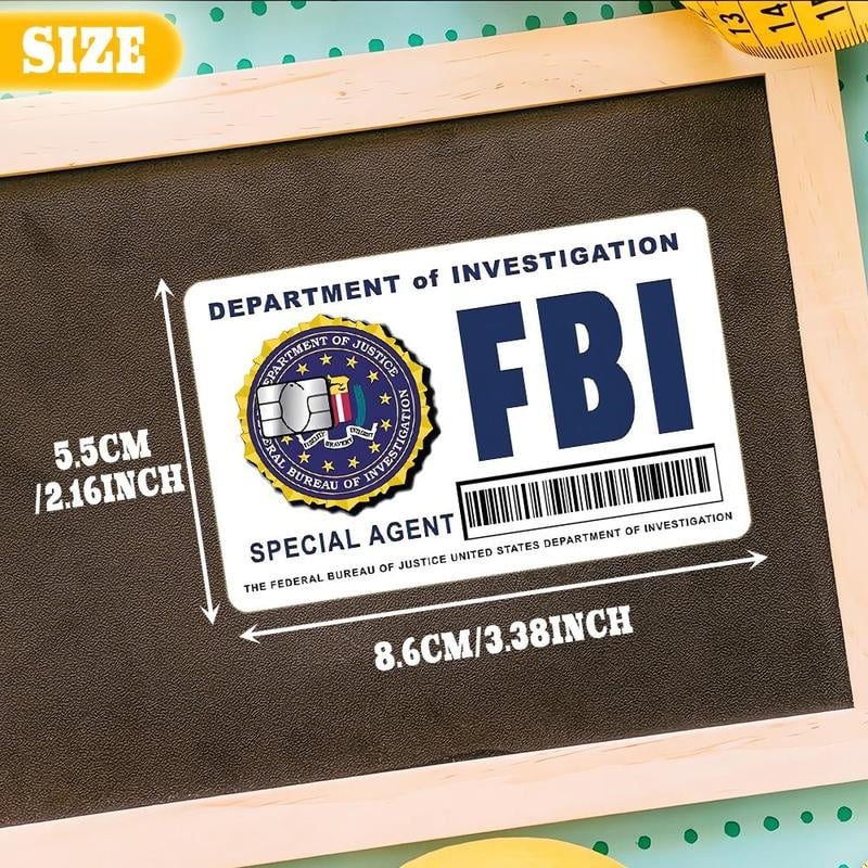 🔥Secret Agent kártyabőr-készlet: FBI/ICE minták • Cosplay és ajándék matricák