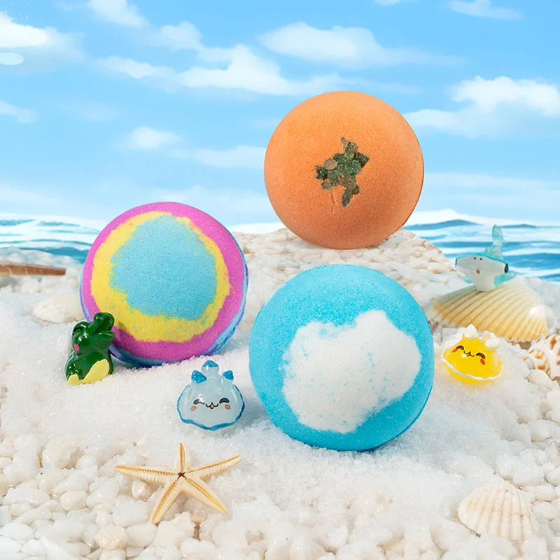 🔥🛁 Természetes fürdőbombák gyerekeknek megabuborékokkal és egy meglepetéssel belül 🥚✨12 db [1 csomag]
