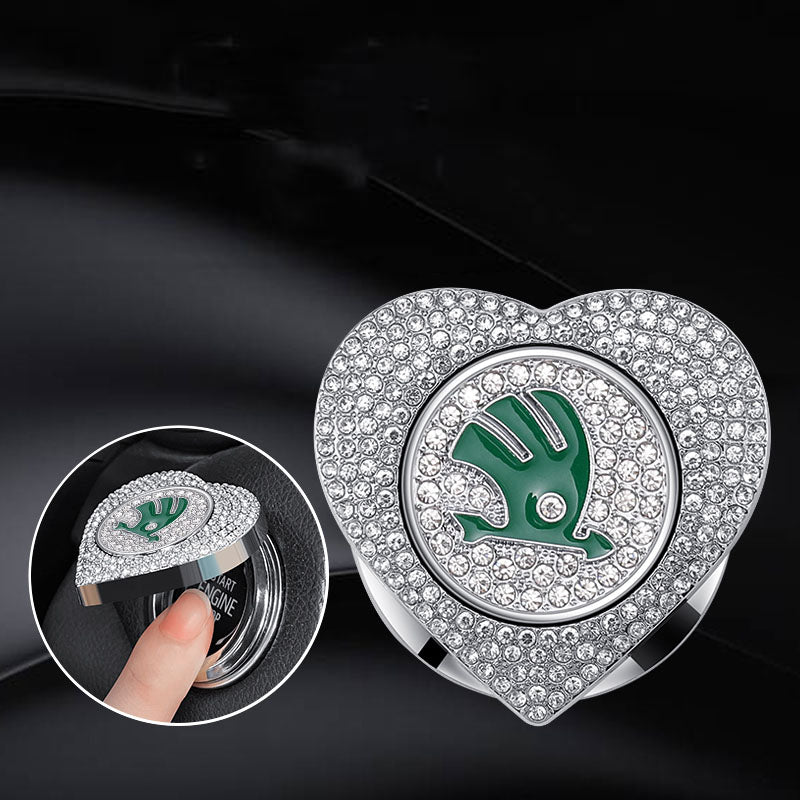 Гореща разпродажба 2025 г.🔥Защитен калъф за стартиране с един бутон във формата на сърце, инкрустиран с диаманти