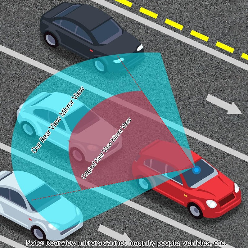 12-инчово панорамно огледало за обратно виждане с щипка