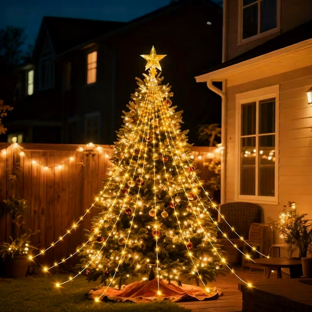 🎁Ранна празнична разпродажба 50% ОТСТЪПКА🎄Коледни светлини „Каскада от звезди“