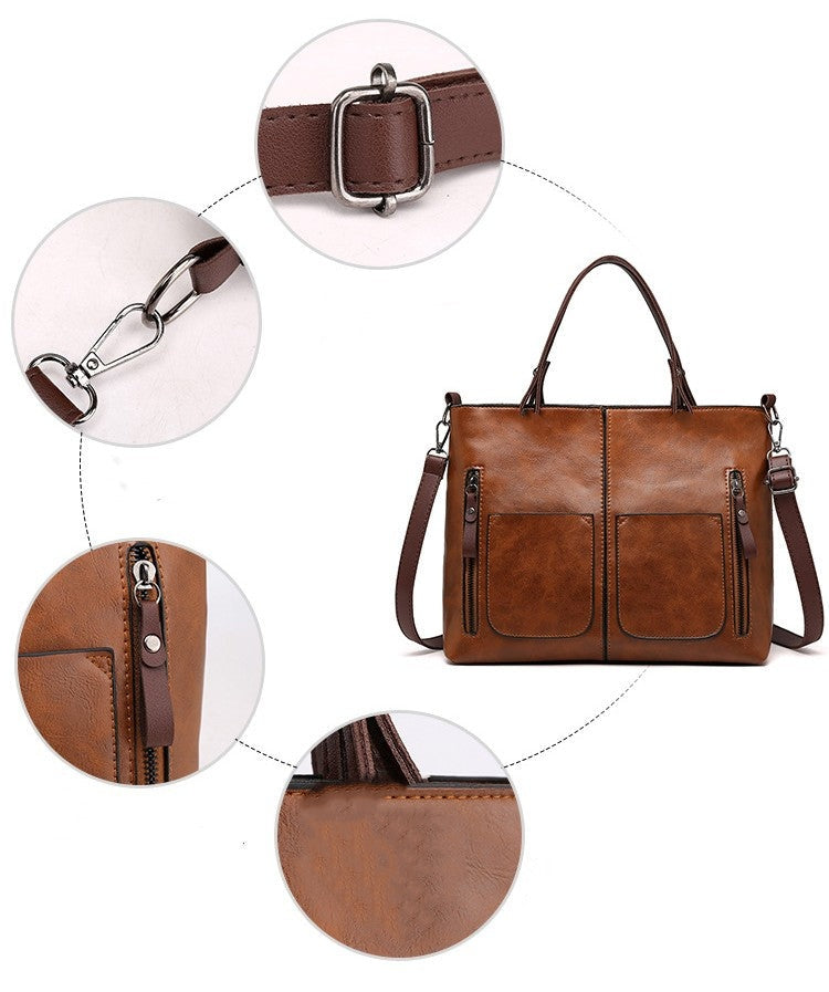 👜Дамска ретро кожена чанта за през рамо