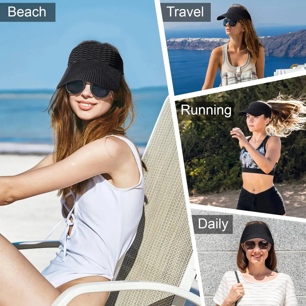 ☀️🧢 Napellenző lyukkal magas copfnak – UV-szűrős, lélegző, kültéri tevékenységekhez és mindennapi használatra