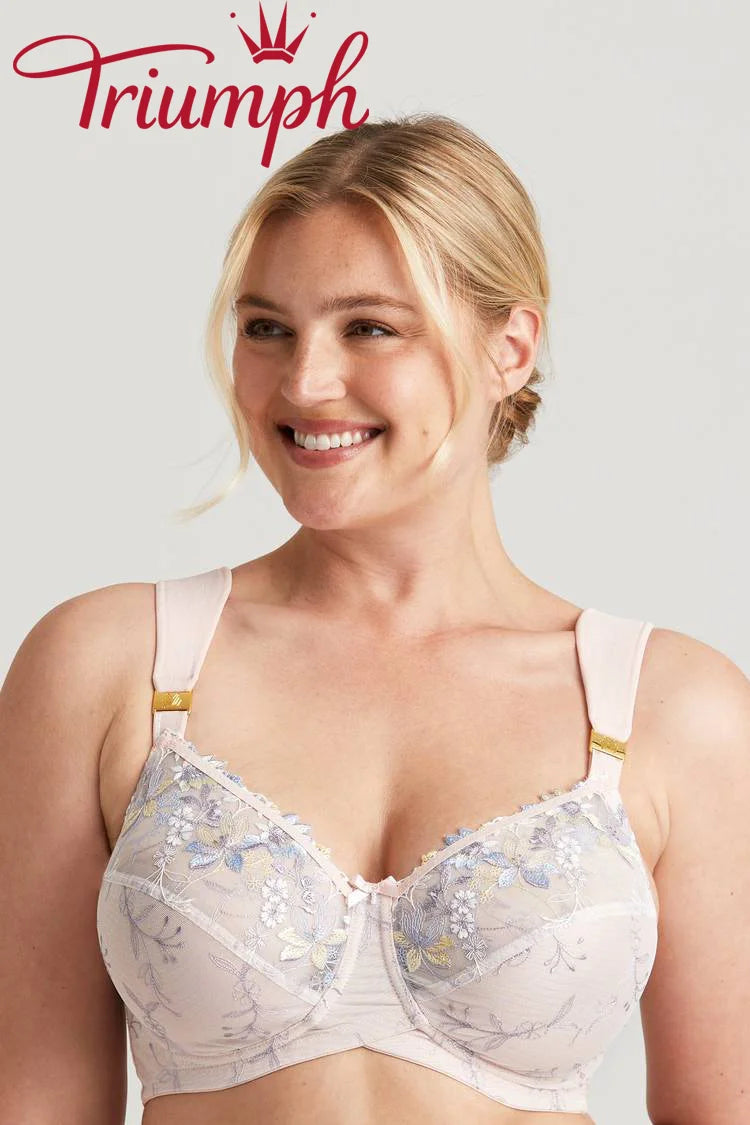 Triumph - 3 бр. (75A-120H) 💝 - Романтичен двоен сутиен с бродерия