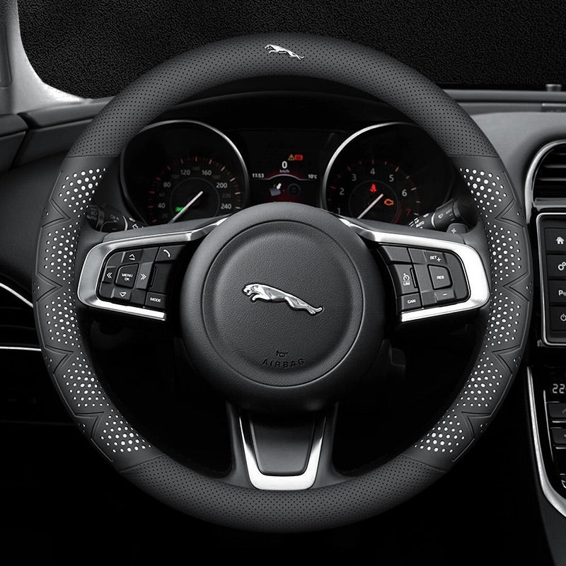 Ултратънък, дишащ калъф за волан от естествена кожа с неплъзгащ се захват