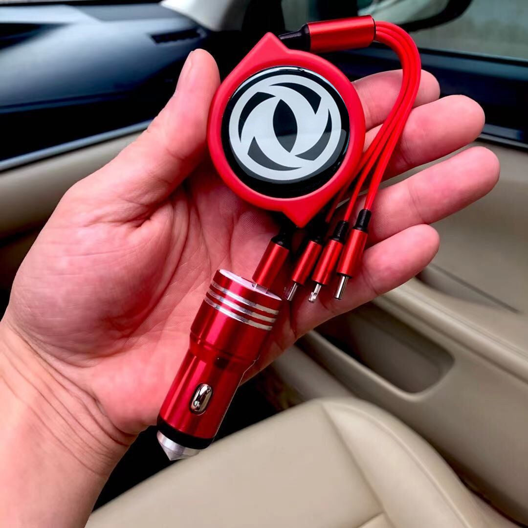 3 в 1 прибиращ се кабел за данни за кола + безплатно зарядно за кола