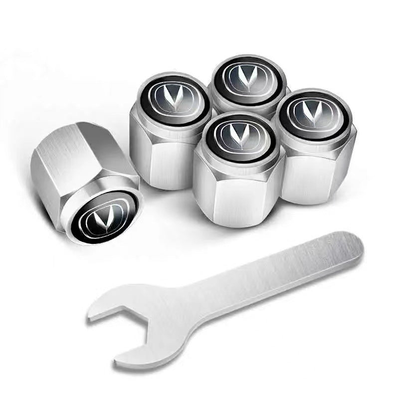 🔥Капачки за вентили за автомобилни гуми (5 бр. + 1 гаечен ключ)