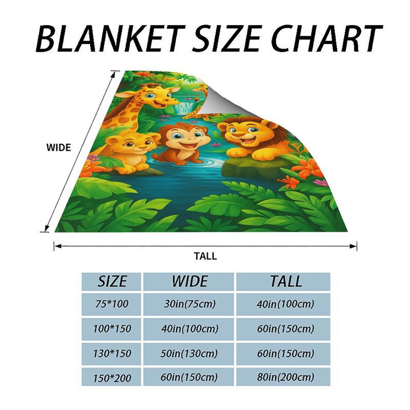 Плюшено фланелено одеяло с анимационен мотив на джунглата