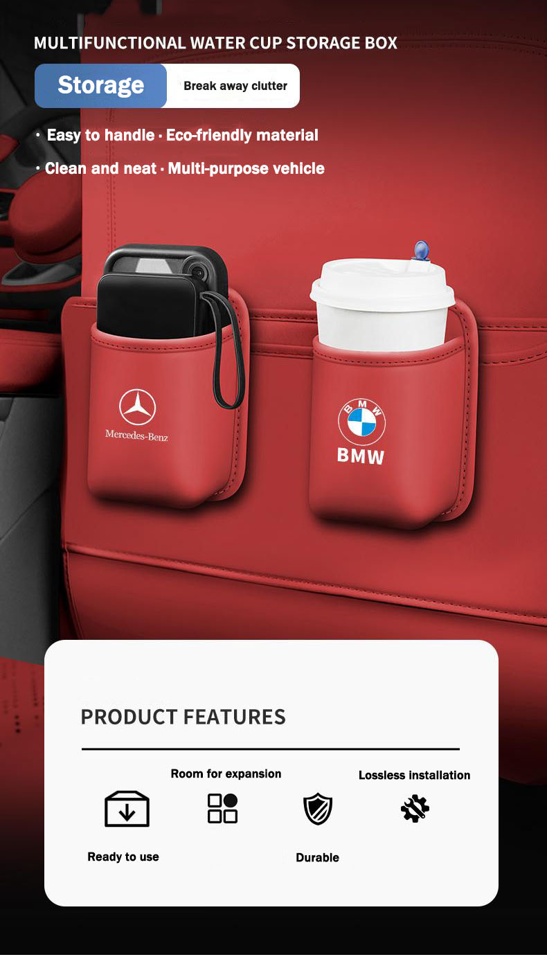 Кожен органайзер за чаши за кола