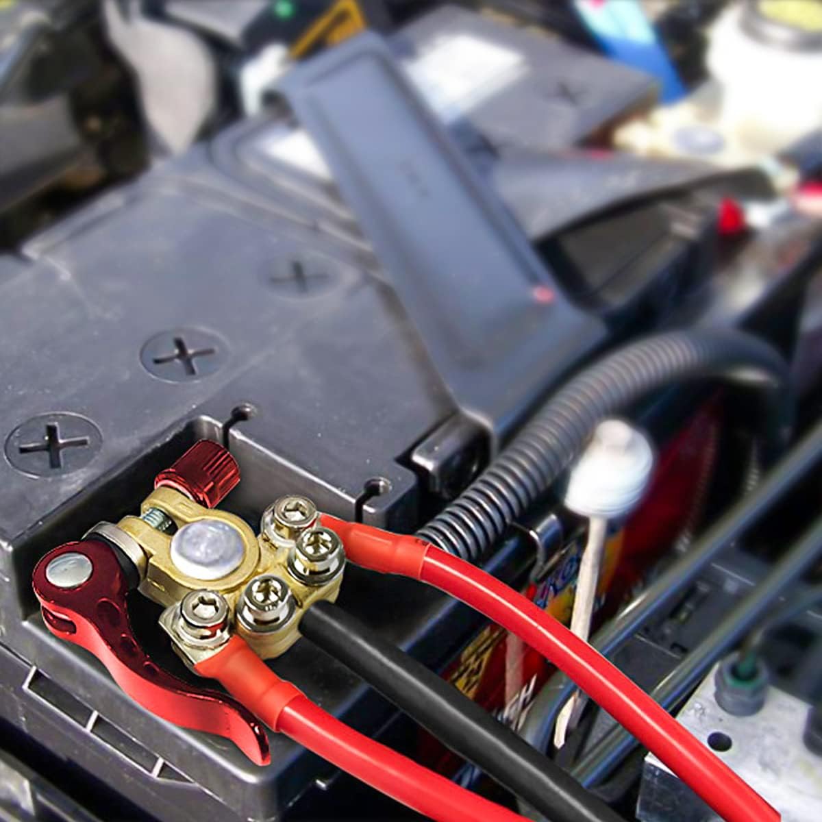 Бързо освобождаващ се конектор за автомобилен акумулатор с удебелена месингова глава