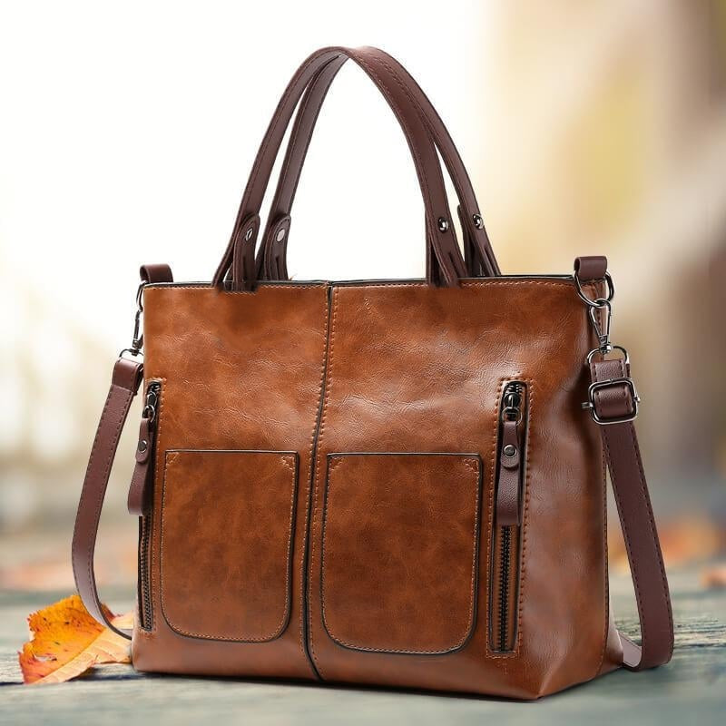 👜 Női vintage bőr válltáska