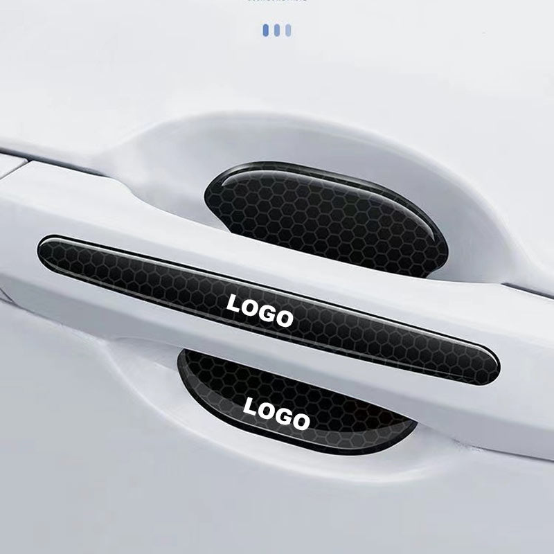 Стикер за дръжка на вратата на автомобил (панел на вратата + лента против сблъсък / комплект от 8 броя)