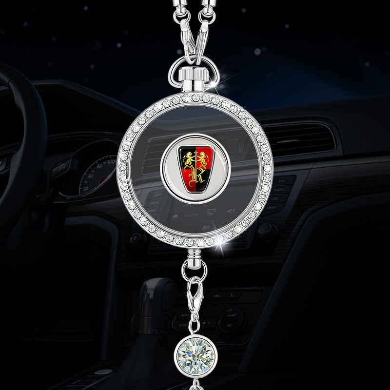 Висулка с лого за ароматерапия за кола, изработена от метал и диаманти