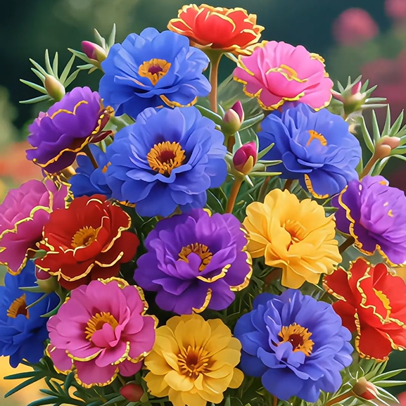 Златна дантелена портулака🌸✨ Разкошни двойни цветове за безпроблемно лято