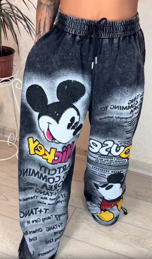 Модерни дънки с широки крачоли в горещ керемиден цвят