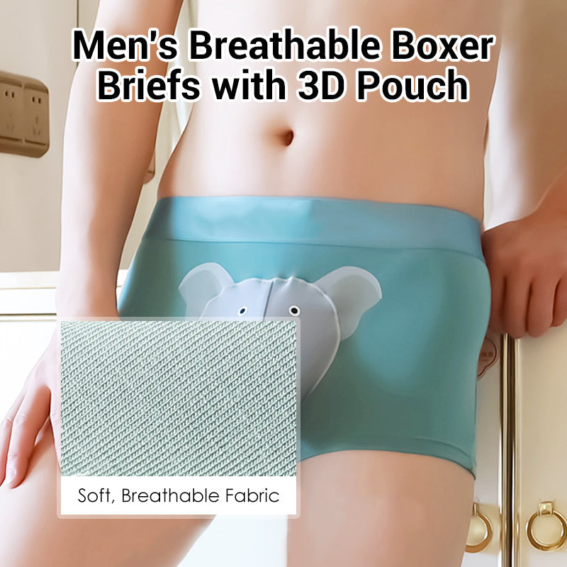 🐘Férfi légáteresztő boxeralsó 3D zsebbel🩲